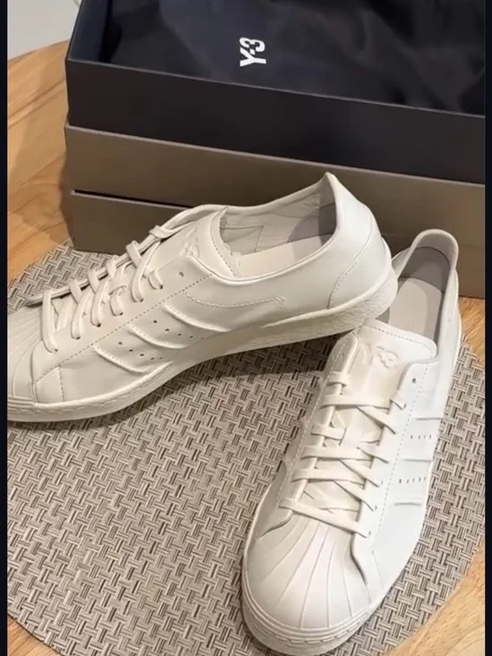 ADIDAS Y-3 SUPERSTAR YOHJI YAMAMOTO LEATHER SNEAKERS SIZE 8 - Picture 2 of 13